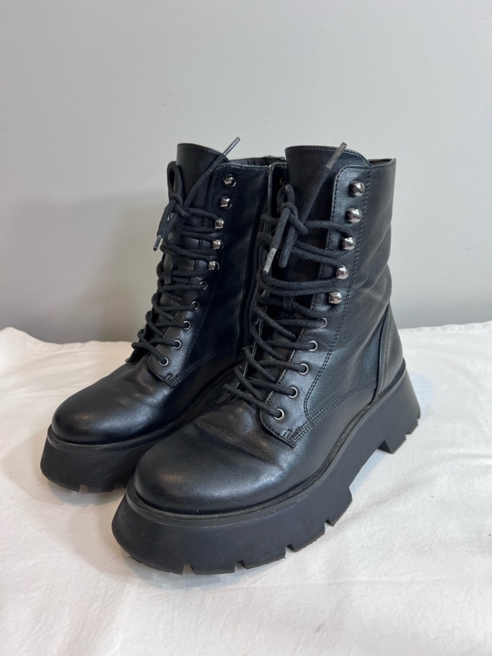 Circus NY by Sam Edelman black Lolita lug sole combat boots size 7.5